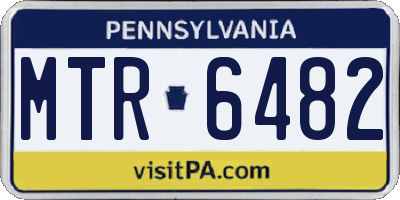 PA license plate MTR6482