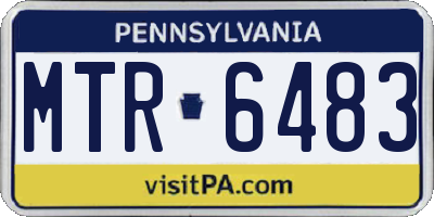 PA license plate MTR6483