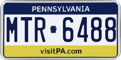 PA license plate MTR6488