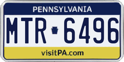 PA license plate MTR6496