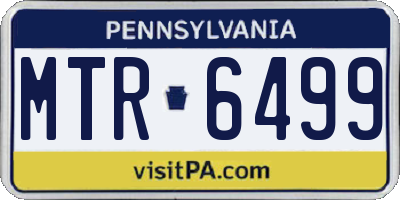 PA license plate MTR6499
