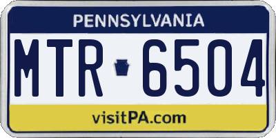 PA license plate MTR6504