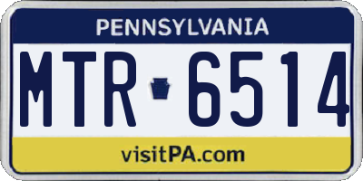 PA license plate MTR6514