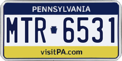 PA license plate MTR6531