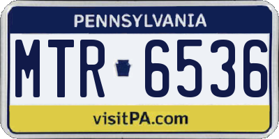 PA license plate MTR6536