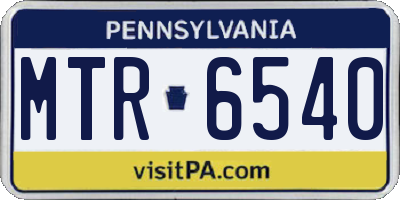 PA license plate MTR6540