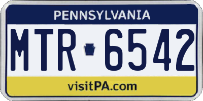 PA license plate MTR6542