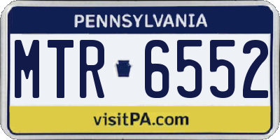 PA license plate MTR6552