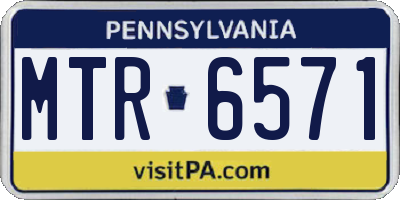 PA license plate MTR6571