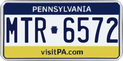 PA license plate MTR6572