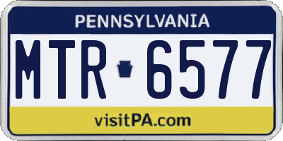 PA license plate MTR6577