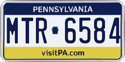 PA license plate MTR6584