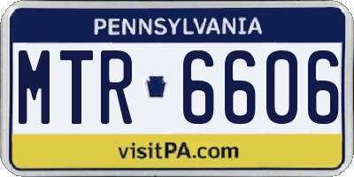 PA license plate MTR6606