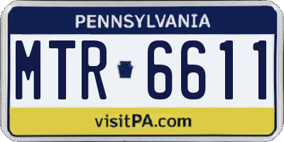 PA license plate MTR6611