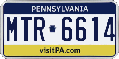 PA license plate MTR6614