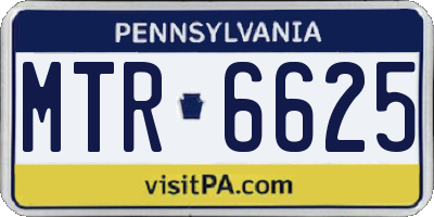PA license plate MTR6625