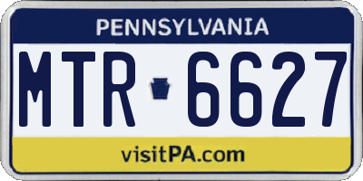PA license plate MTR6627