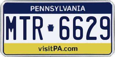 PA license plate MTR6629