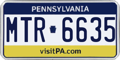 PA license plate MTR6635