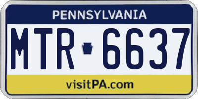 PA license plate MTR6637