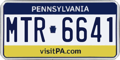 PA license plate MTR6641