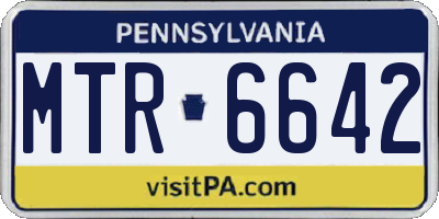 PA license plate MTR6642