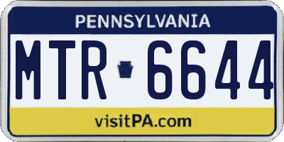 PA license plate MTR6644