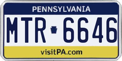 PA license plate MTR6646