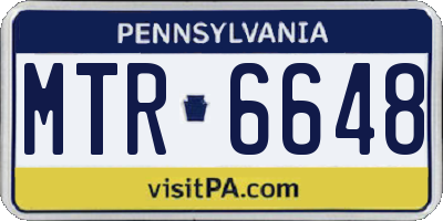 PA license plate MTR6648