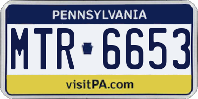 PA license plate MTR6653