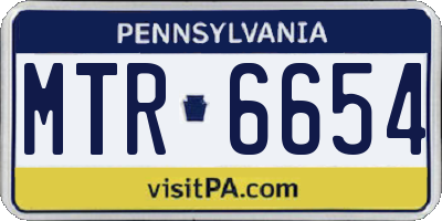 PA license plate MTR6654