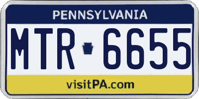 PA license plate MTR6655