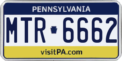 PA license plate MTR6662