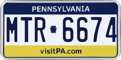 PA license plate MTR6674