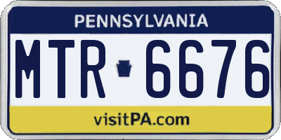 PA license plate MTR6676