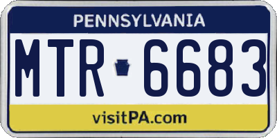 PA license plate MTR6683