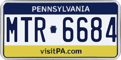 PA license plate MTR6684