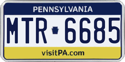 PA license plate MTR6685