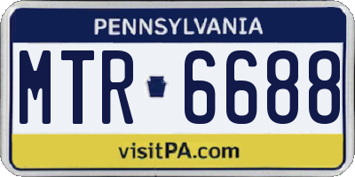 PA license plate MTR6688