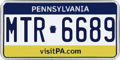 PA license plate MTR6689