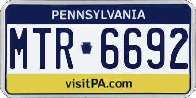 PA license plate MTR6692
