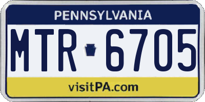 PA license plate MTR6705