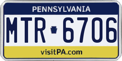 PA license plate MTR6706