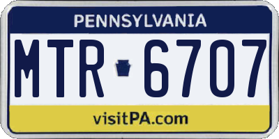 PA license plate MTR6707