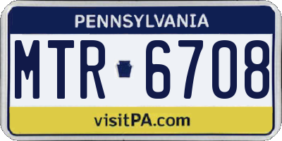 PA license plate MTR6708