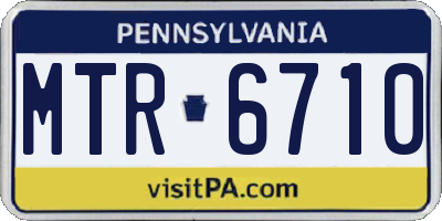 PA license plate MTR6710