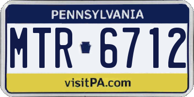 PA license plate MTR6712