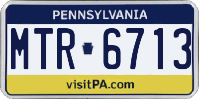 PA license plate MTR6713