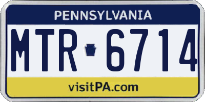 PA license plate MTR6714