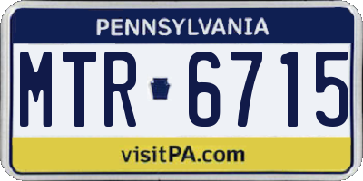 PA license plate MTR6715